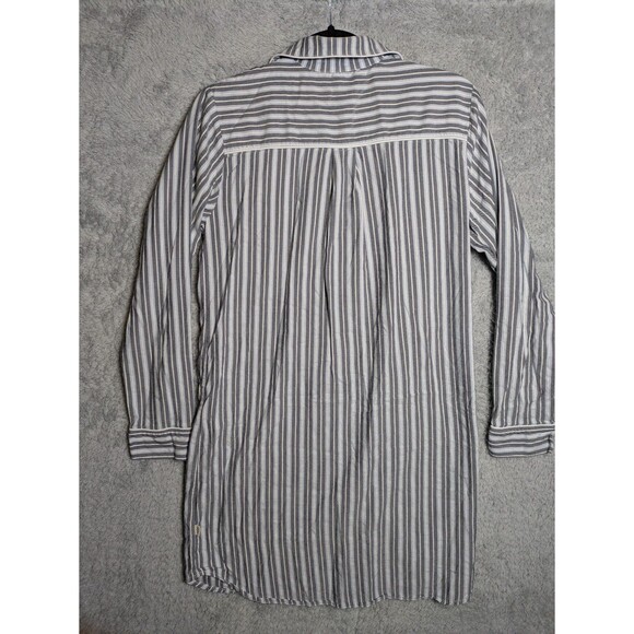 UGG Laura Striped Patch Pocket Nightshirt Size XS Long Sleeve Cotton Blend - Picture 8 of 8